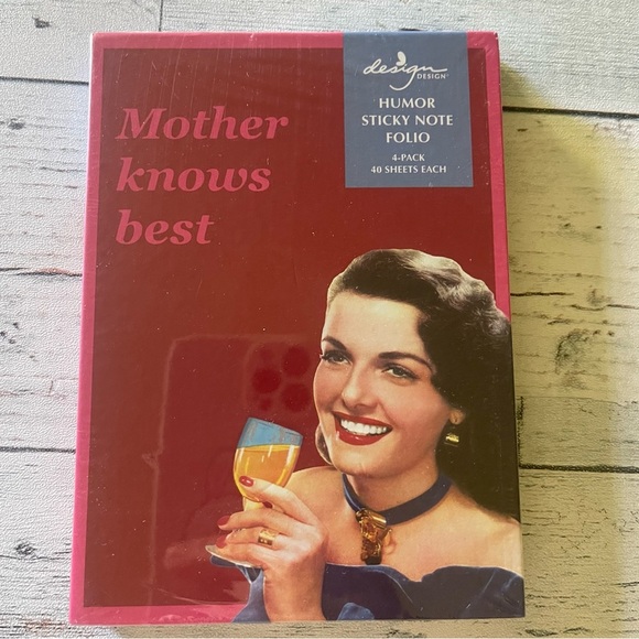 Other - Design Mother Knows Best Humor Sticky Notes 160 NEW